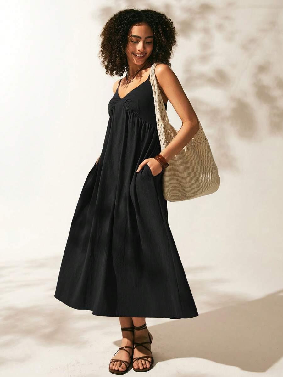 SHEIN CZARNA SUKIENKA RAMIĄCZKA S06__L