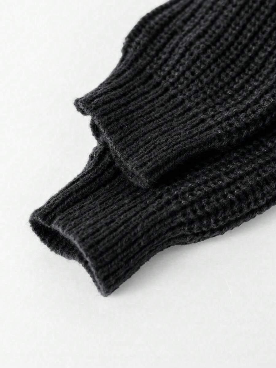 SHEIN CZARNY SWETER DŁUGI RĘKAW 160-166