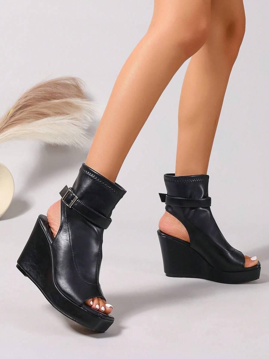 SHEIN CZARNE SANDAŁY IMITACJA SKÓRY S06__40