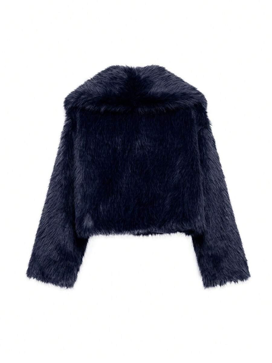 SHEIN GRANATOWE SZTUCZNE FUTRO W01__M