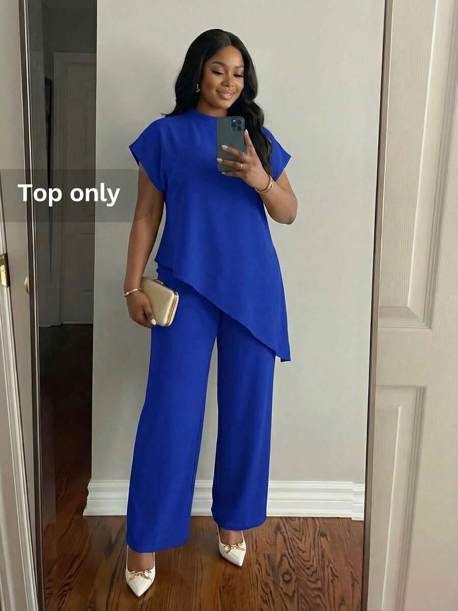 SHEIN NIEBIESKA ASYMETRYCZNA BLUZKA S06__48
