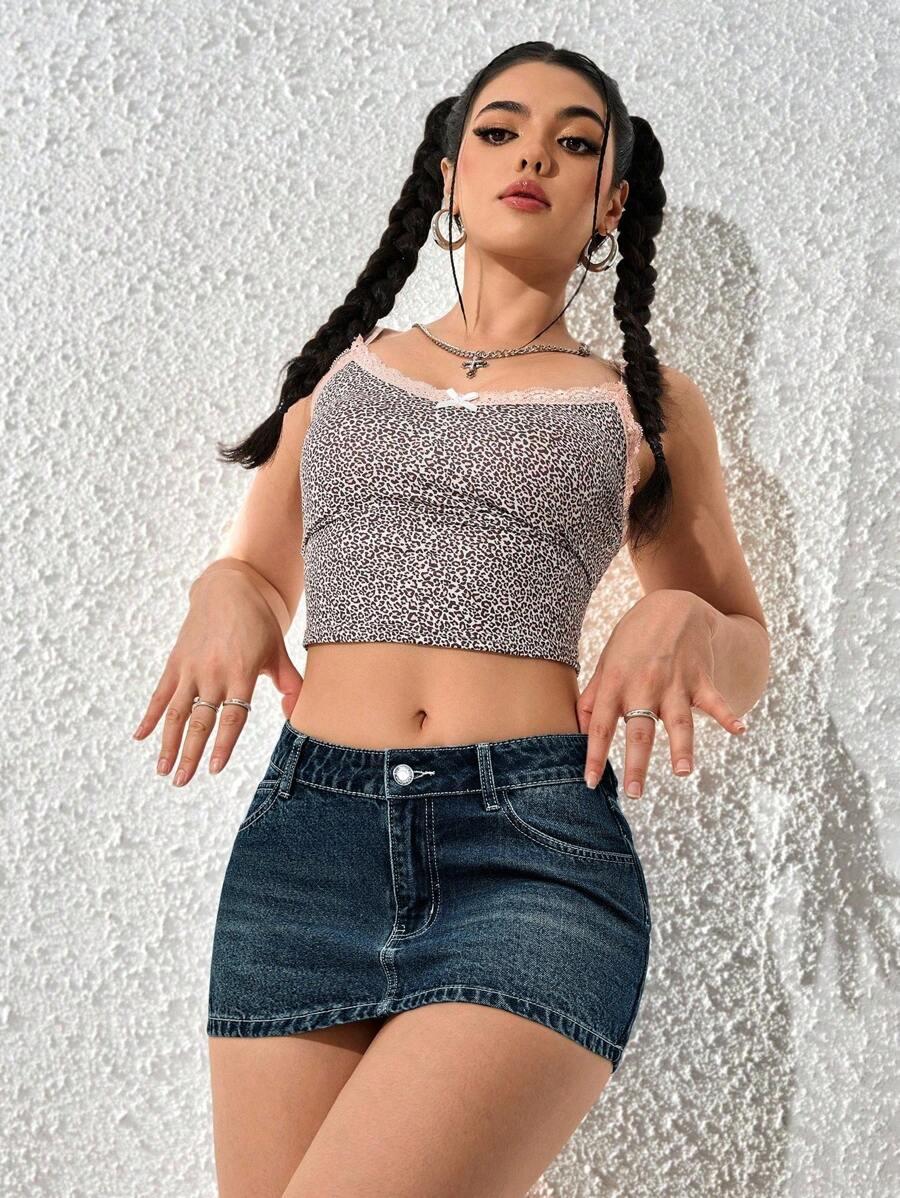 SHEIN MINI SPÓŁDNICA JEANS S06__M