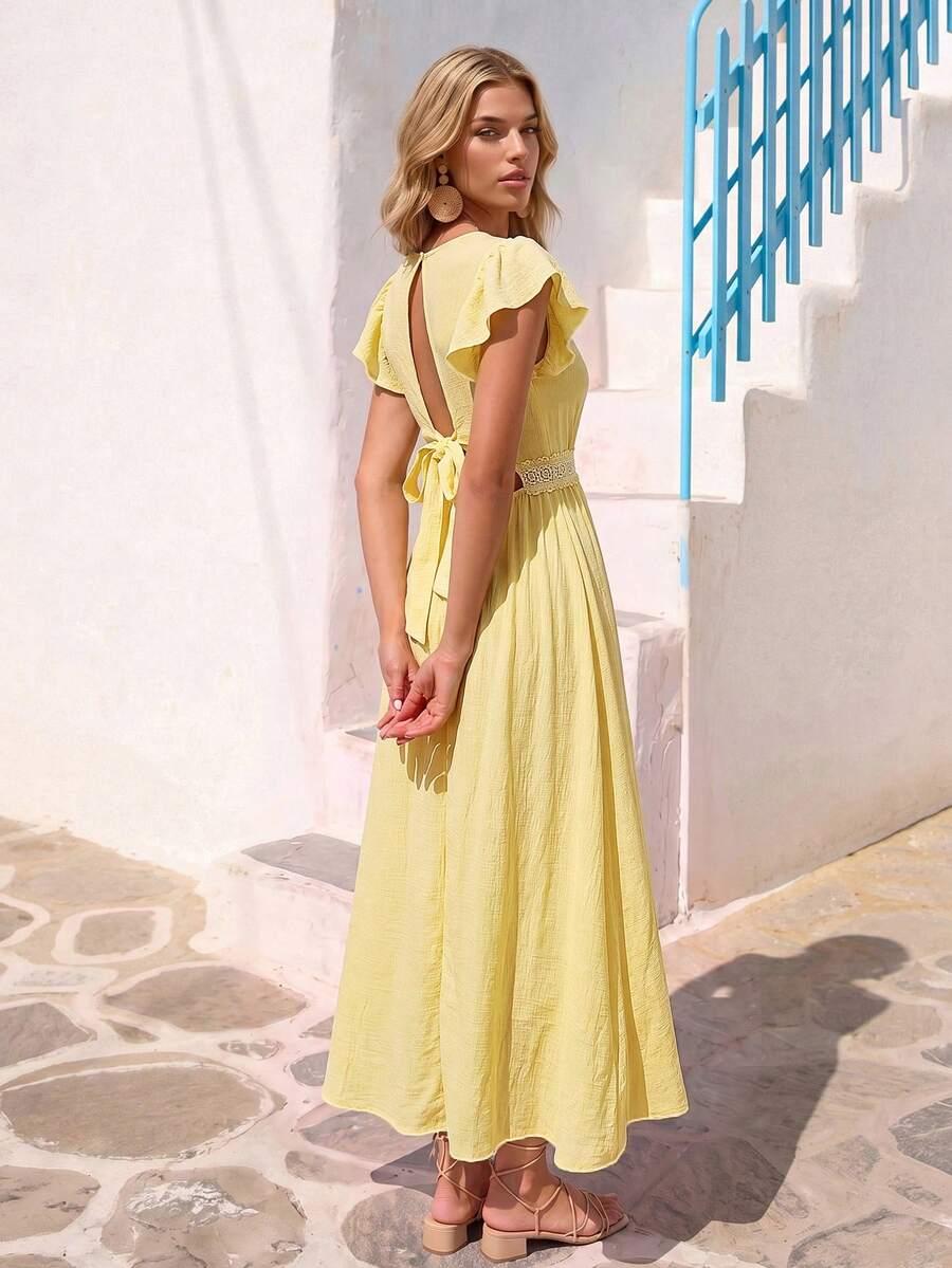 VIVID EDEN ŻÓŁTA MAXI SUKIENKA S06__XL