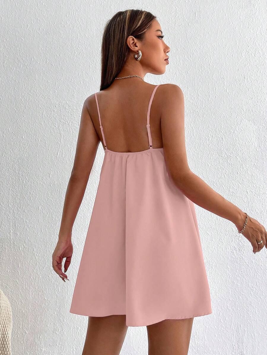 SHEIN RÓŻOWA MINI SUKIENKA NA RAMIĄCZKACH S06__S