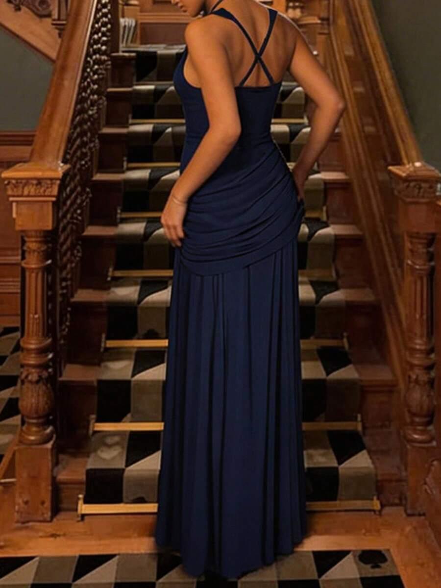 SHEIN GRANATOWA MAXI SUKIENKA S06__L