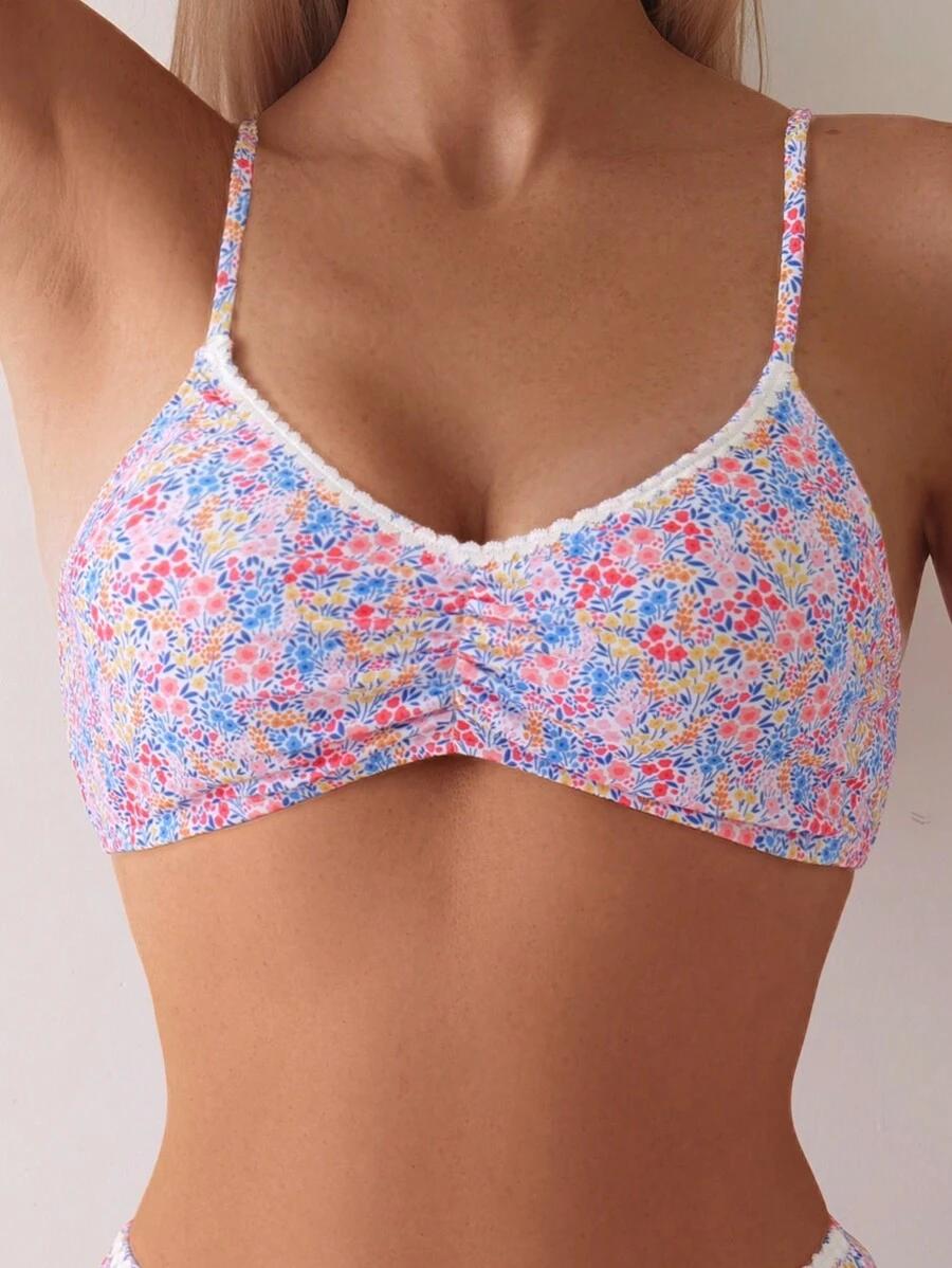 SHEIN DWUCZĘŚCIOWY STRÓJ KĄPIELOWY WZÓR KWIATY S09__M
