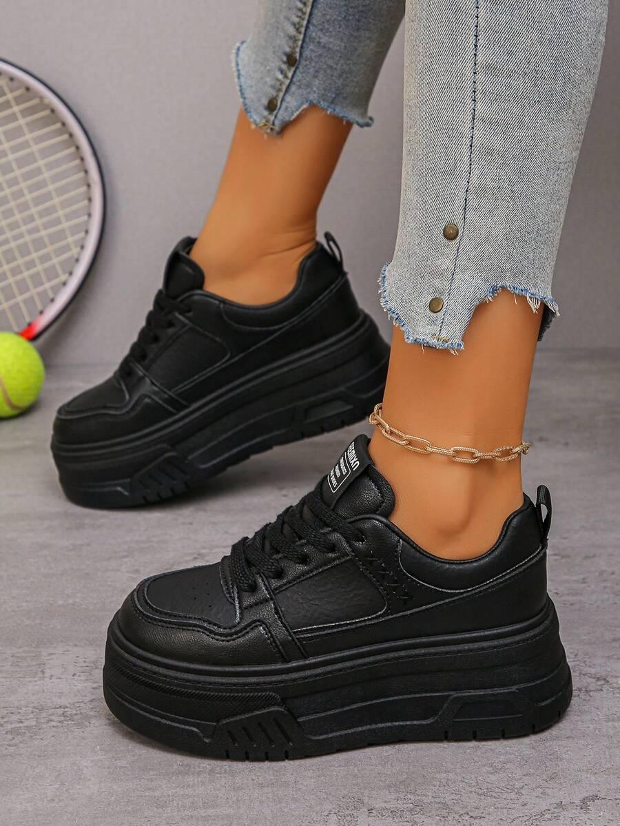SHEIN CZARNE BUTY SPORTOWE PLATFORMA S06__38