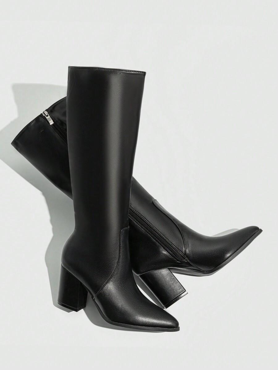 SHEIN CZARNE KOZAKI SŁUPEK W01__39,5