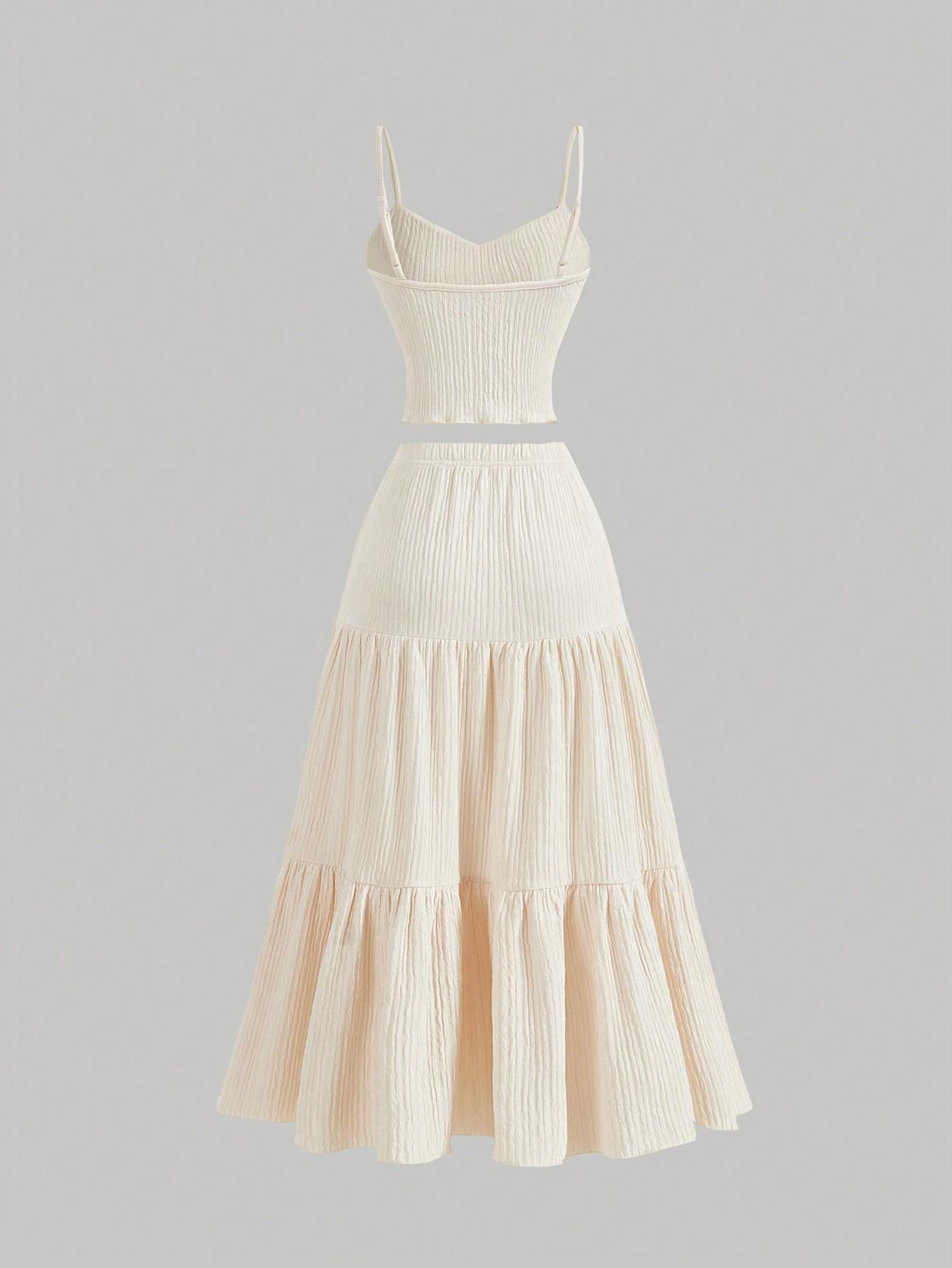 SHEIN KREMOWY TOP NA RAMIĄCZKACH S06__164-170