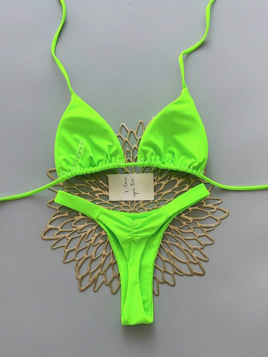 SHEIN ZIELONY DWUCZĘŚCIOWY STRÓJ KĄPIELOWY S09__M