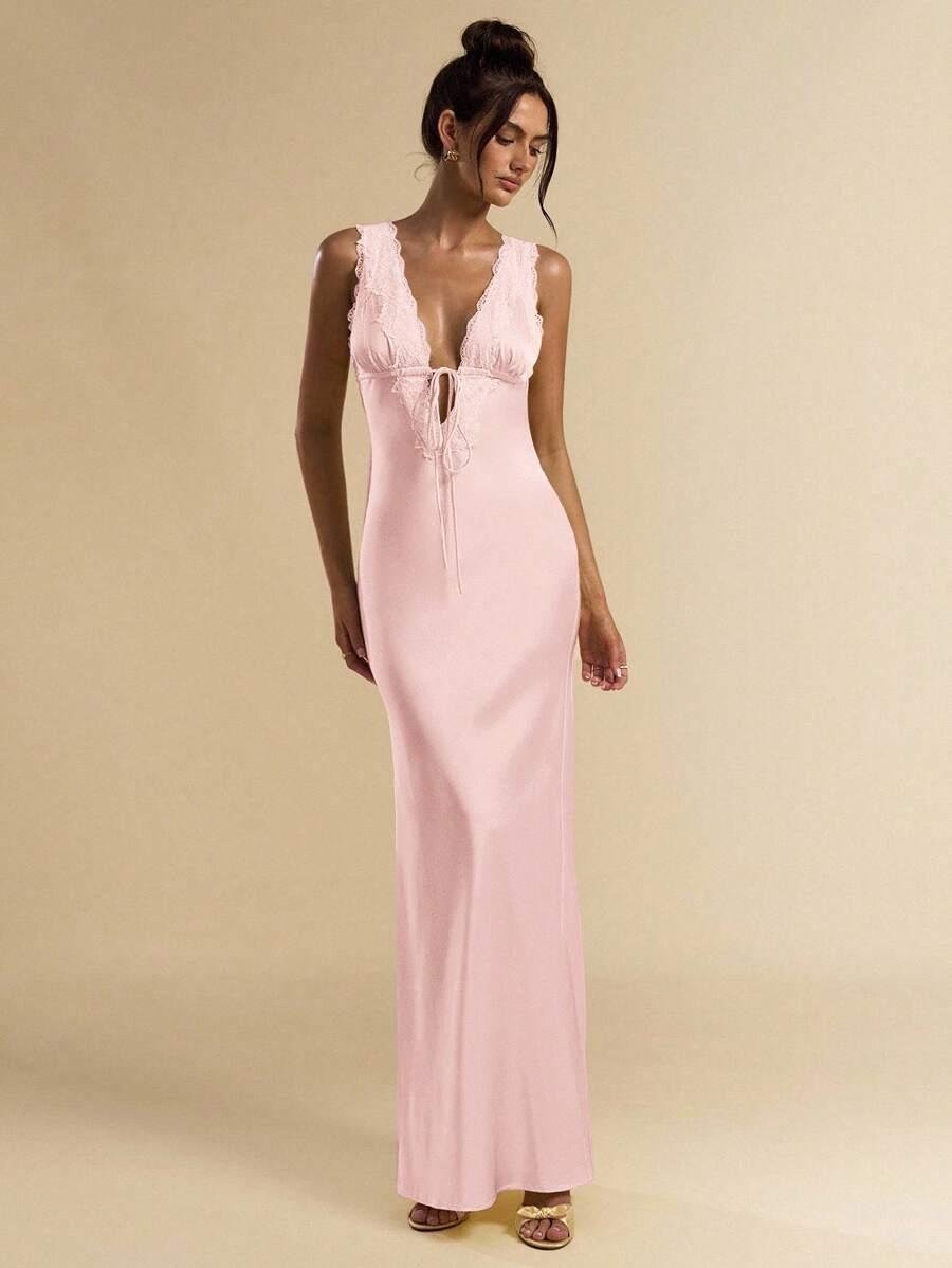 SHEIN RÓŻOWA MAXI SUKIENKA S06__S
