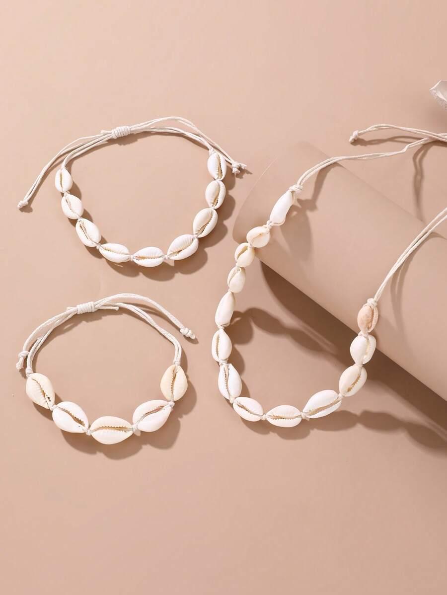 SHEIN ZESTAW BIŻUTERII NASZYJNIK BRANSOLETKI S07__3-PACK