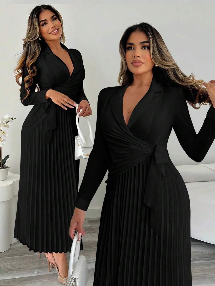 XYVIA CZARNA MAXI SUKIENKA S06__L