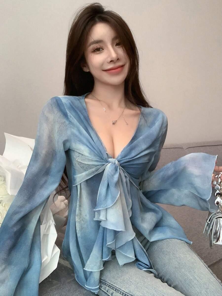 DAZY NIEBIESKA BLUZKA SIATECZKA S06__L