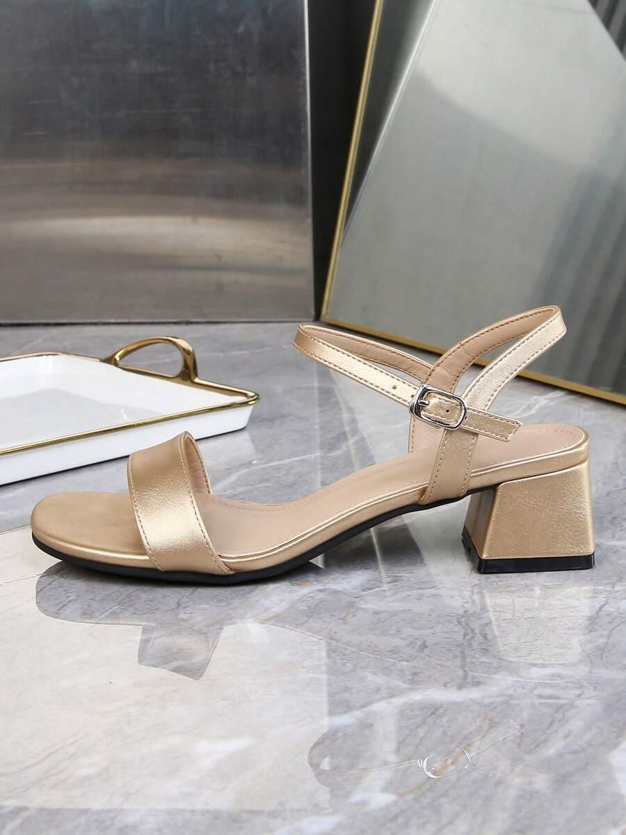 SHEIN ZŁOTE SANDAŁY NA OBCASIE S06__39,5