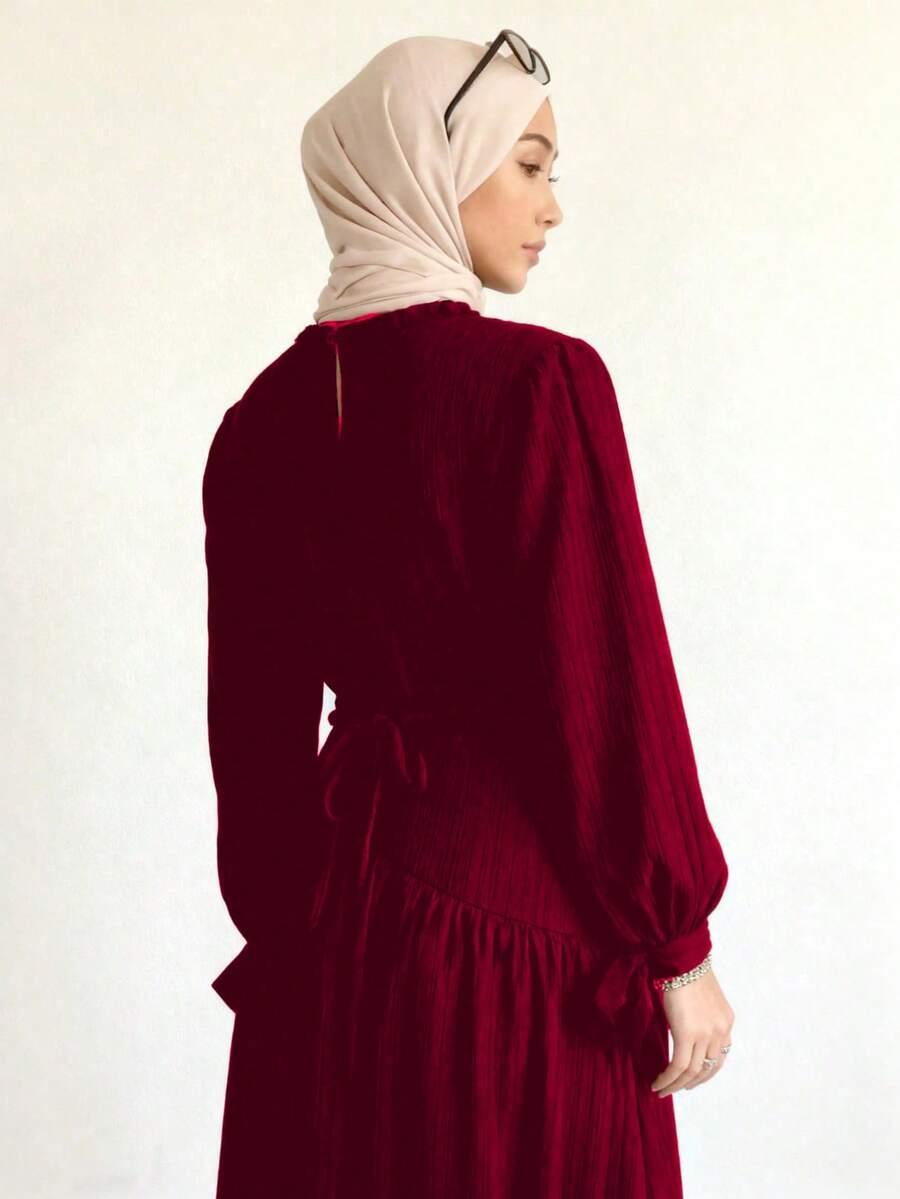 SHEIN BORDOWA MAXI SUKIENKA S06__M