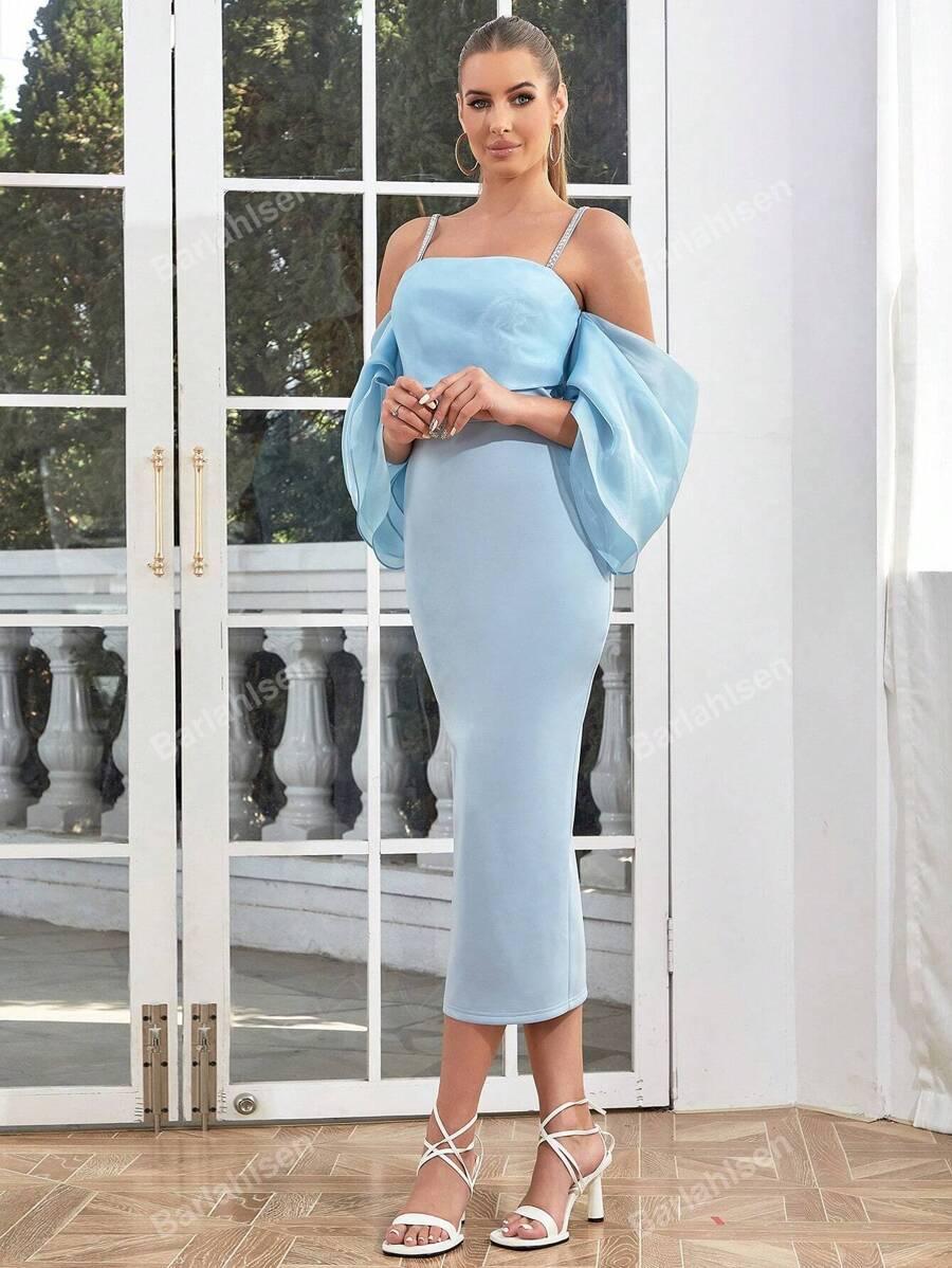 SHEIN NIEBIESKA SUKIENKA ZDOBIENIE PK01__S