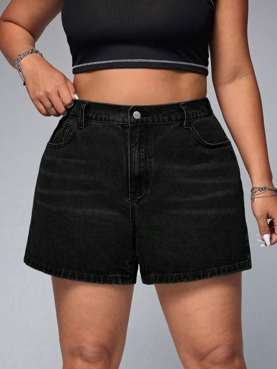 SHEIN CZARNE SPODENKI JEANS S06__46