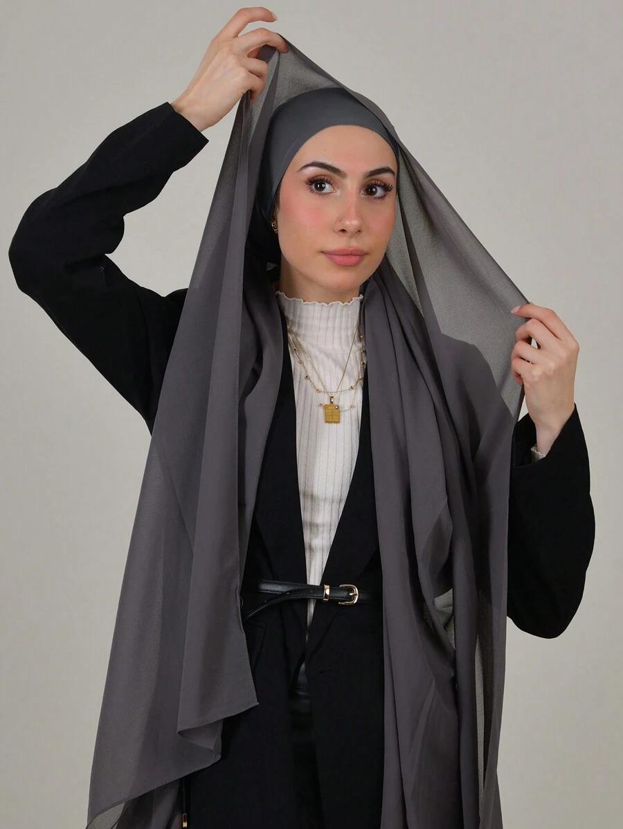 SHEIN SZARA CHUSTA NA GŁOWĘ S07