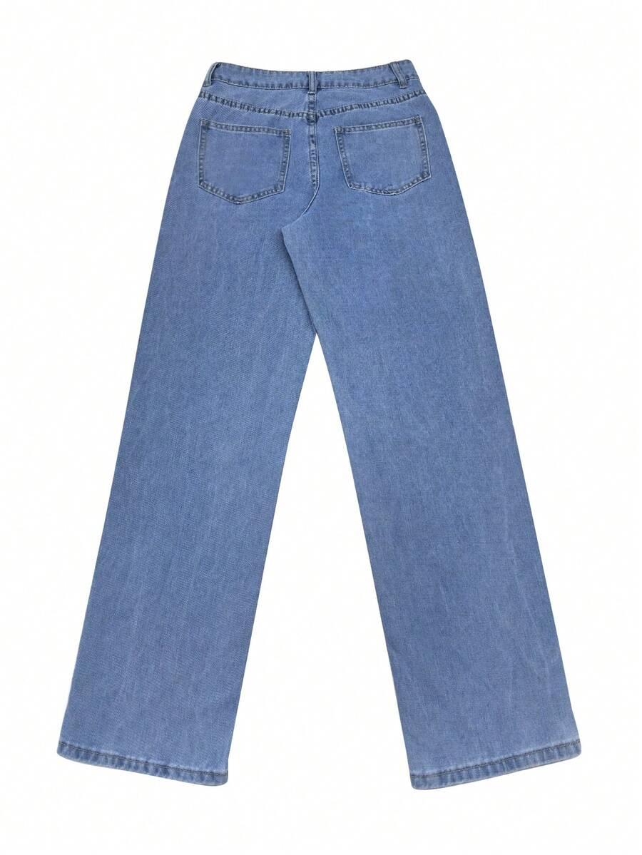 SHEIN SPODNIE JEANS PROSTA NOGAWKA S06__L