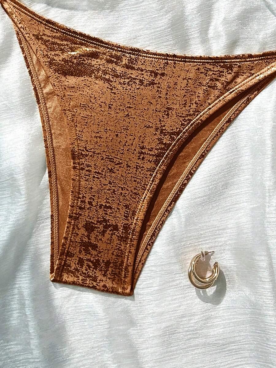 SHEIN DWUCZĘŚCIOWY STRÓJ KĄPIELOWY POŁYSK S09__S