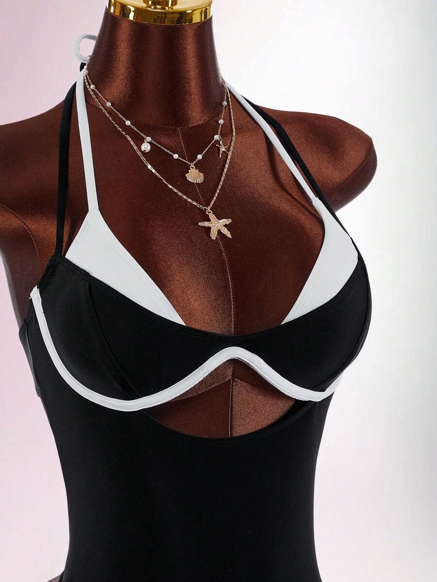 SHEIN JEDNOCZĘŚCIOWY STRÓJ KĄPIELOWY S09__M