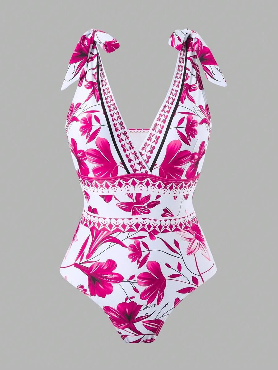 SHEIN STRÓJ KĄPIELOWY JEDNOCZĘŚCIOWY SPÓDNICA KOMPLET PRINT S09__XL