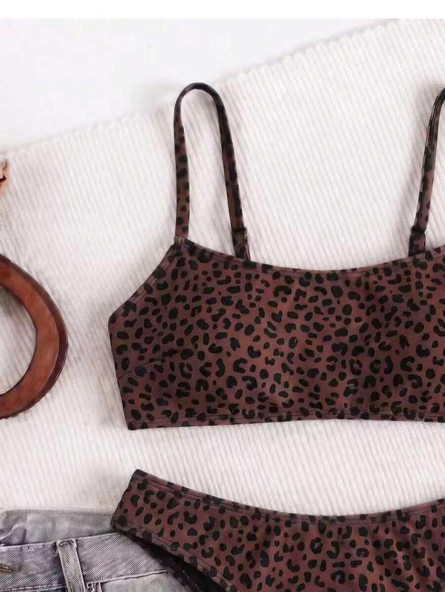 SHEIN DWUCZĘŚCIOWY STRÓJ KĄPIELOWY ANIMAL PRINT S09__S