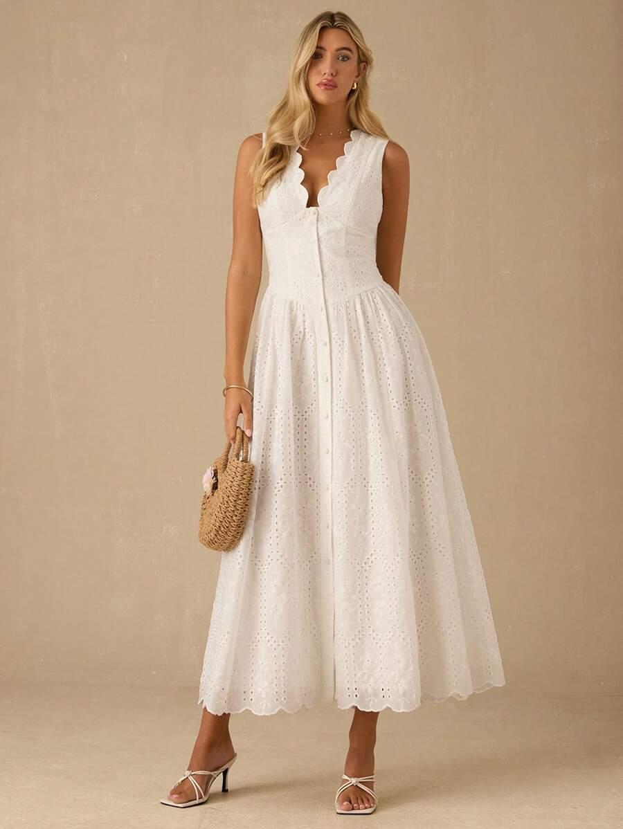 SHEIN BIAŁA SUKIENKA BEZ RĘKAWÓW S06__L