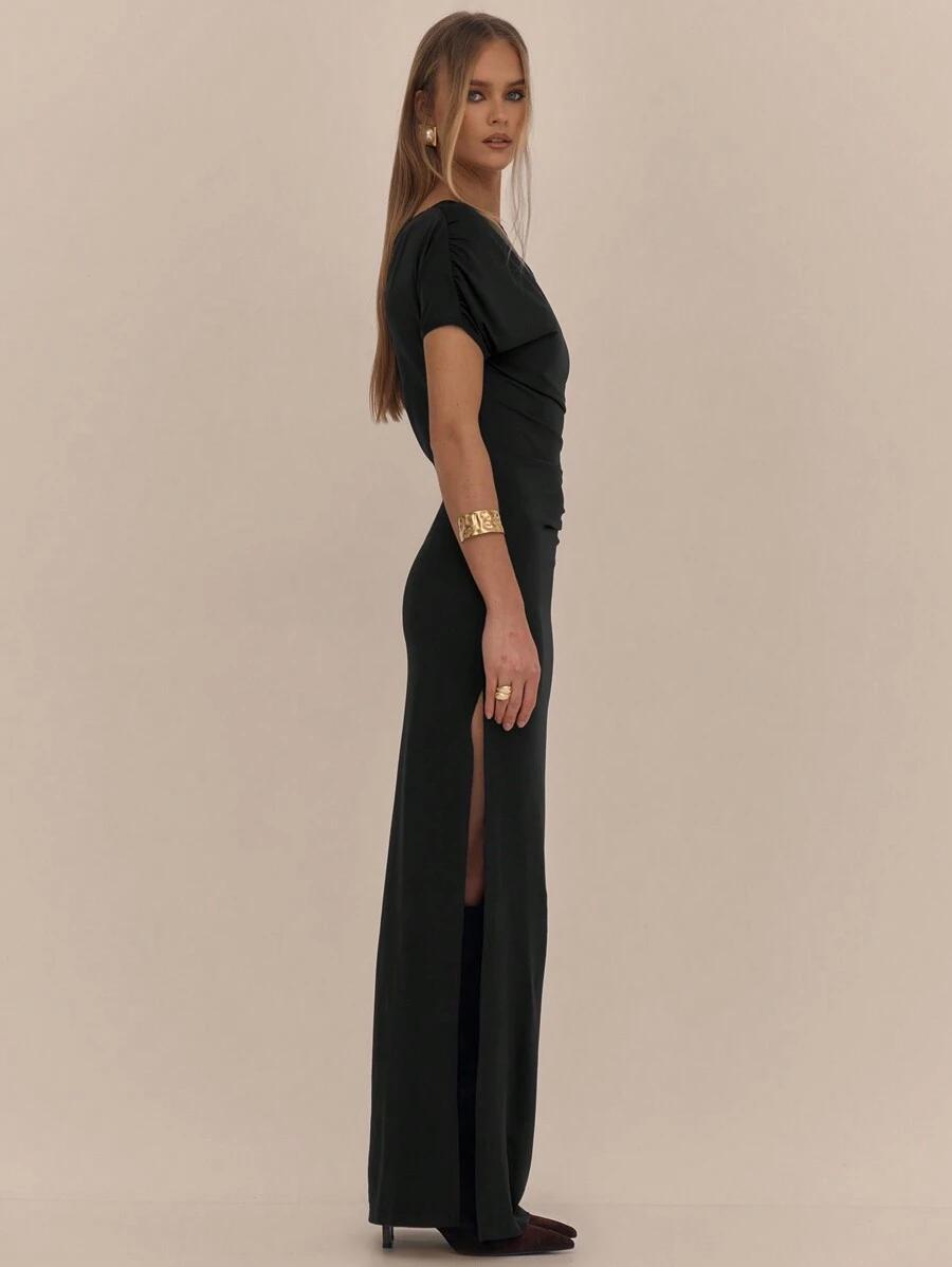 SHEIN CZARNA MAXI SUKIENKA S06__L