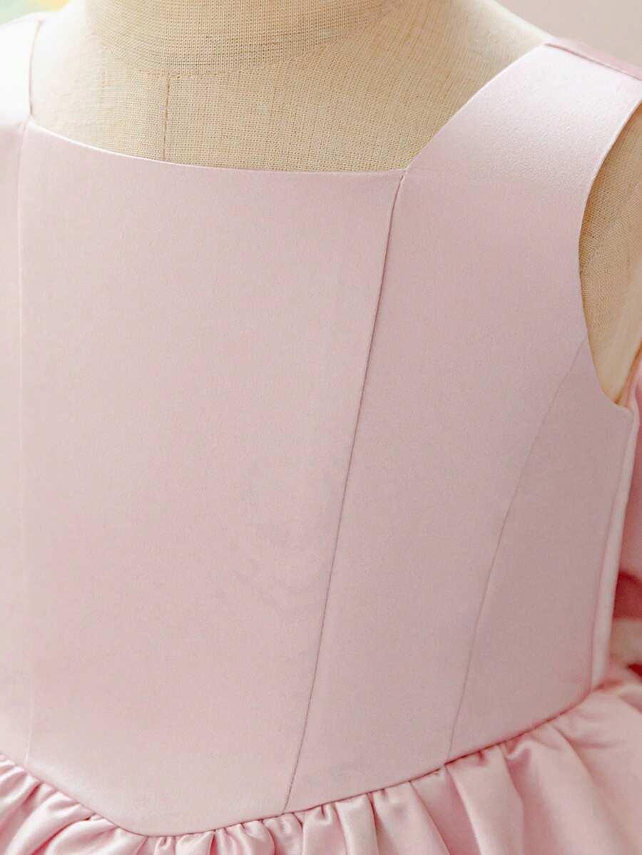 SHEIN RÓŻOWA SATYNOWA SUKIENKA S06__104-110