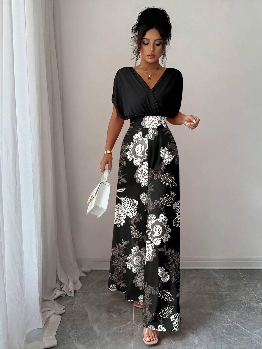 SHEIN KOMBINEZON WZÓR KWIATY S06__L
