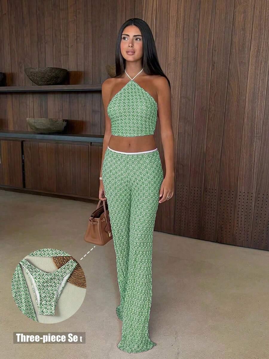 SHEIN DWUCZĘŚCIOWY STRÓJ KĄPIELOWY SPODNIE KOMPLET S09__S