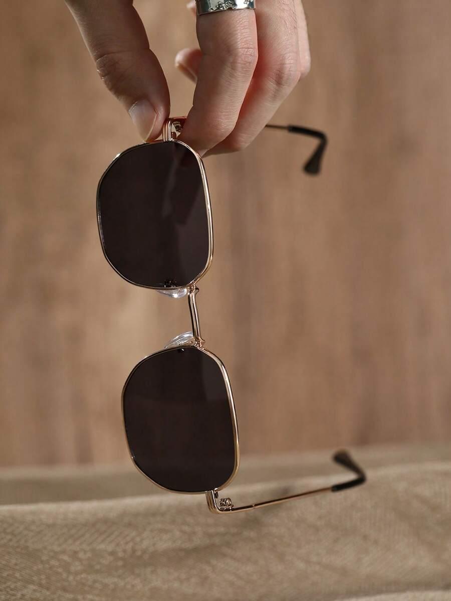 SHEIN OKULARY PRZECIWSŁONECZNE ZŁOTE OPRAWKI S07