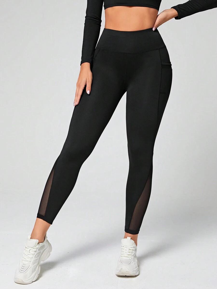 SHEIN CZARNE LEGGINSY WYSOKI STAN S06__L