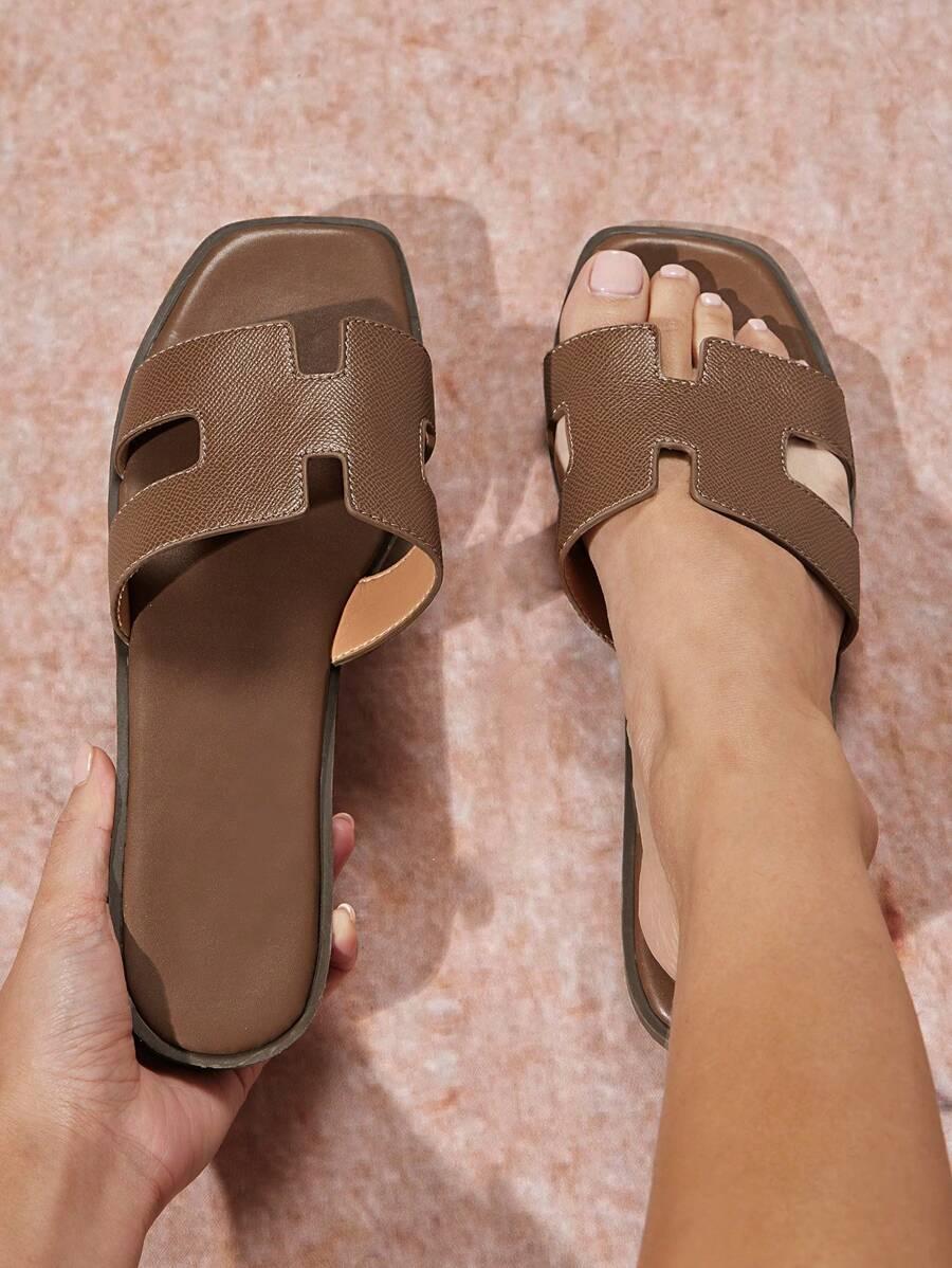 SHEIN BRĄZOWE KLAPKI CASUAL S06__41