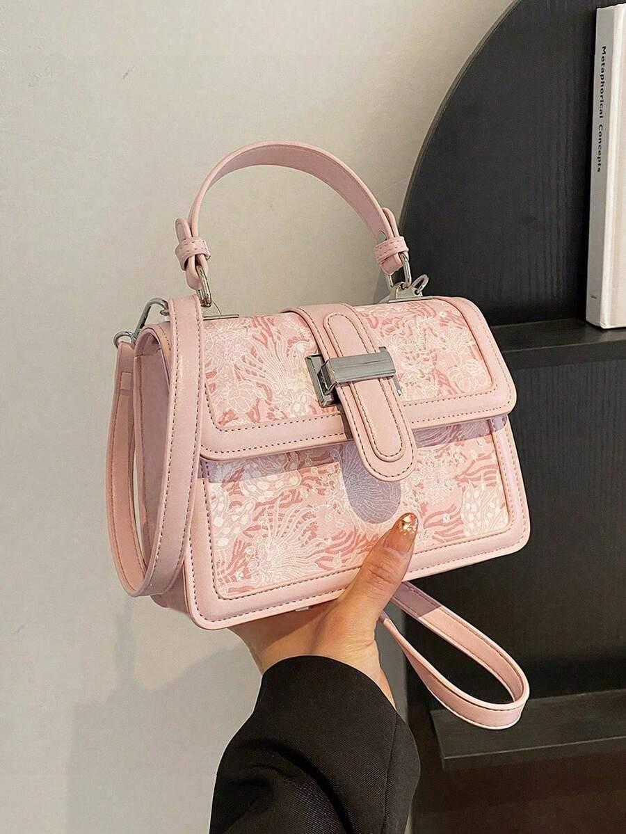 SHEIN RÓŻOWA TOREBKA KWIATY S07__15X20