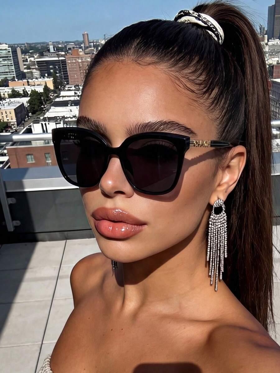 SHEIN CZARNE OKULARY PRZECIWSŁONECZNE S07