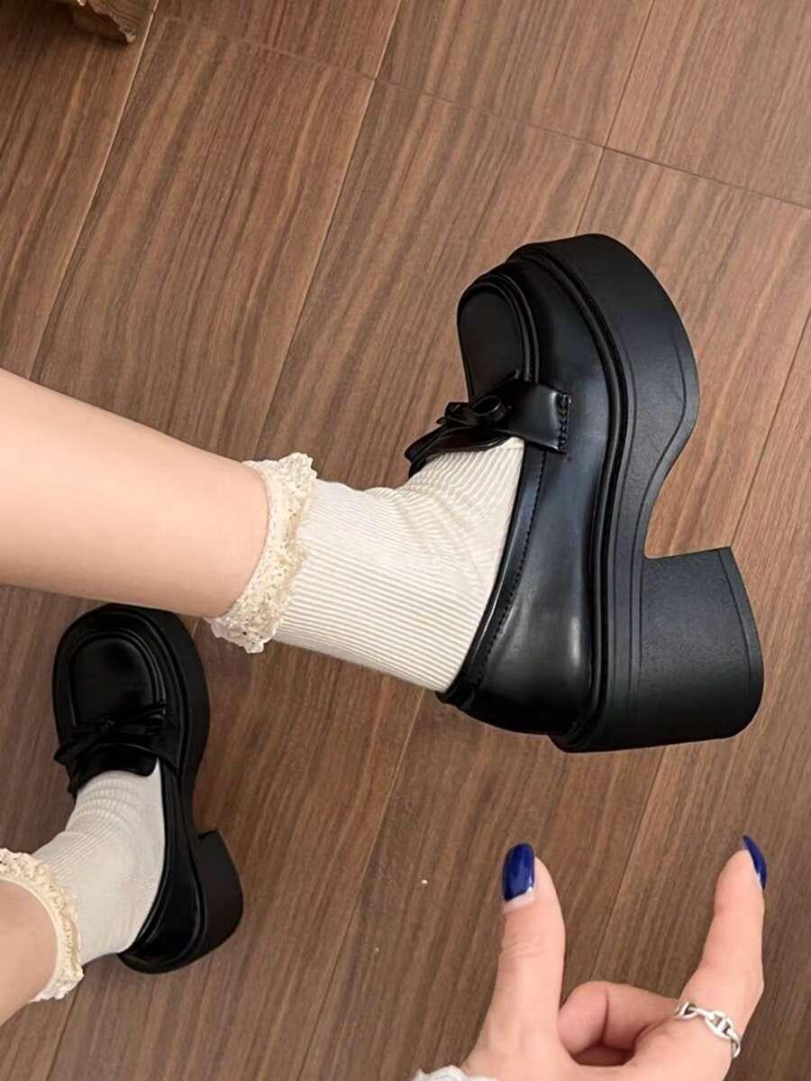 SHEIN CZARNE PÓŁBUTY IMITACJA SKÓRY OBCAS S06__39