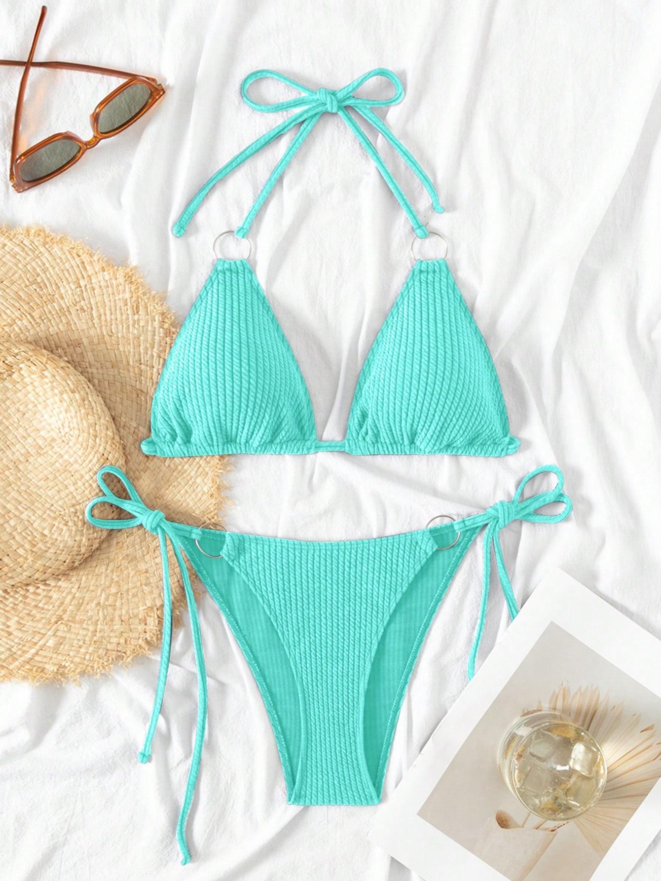 SHEIN NIEBIESKI DWUCZĘŚCIOWY STRÓJ KĄPIELOWY S09__S