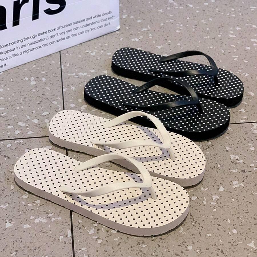 SHEIN CZARNE JAPONKI WZÓR GROSZKI S06__39-40