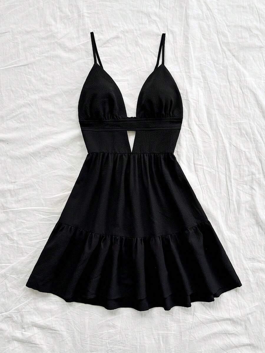 SHEIN CZARNA MINI SUKIENKA S06__M