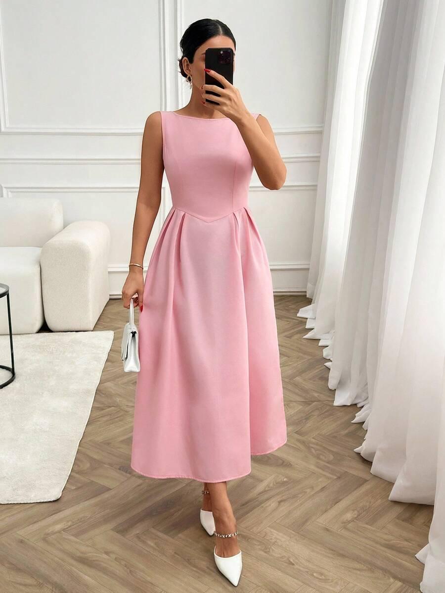 SHEIN RÓŻOWA MAXI SUKIENKA S06__M