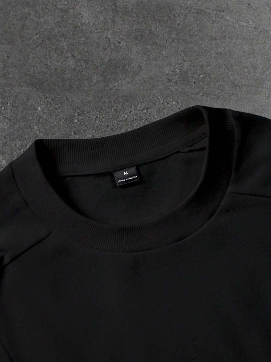 MANFINITY CZARNY T-SHIRT OVERSIZE S06__L