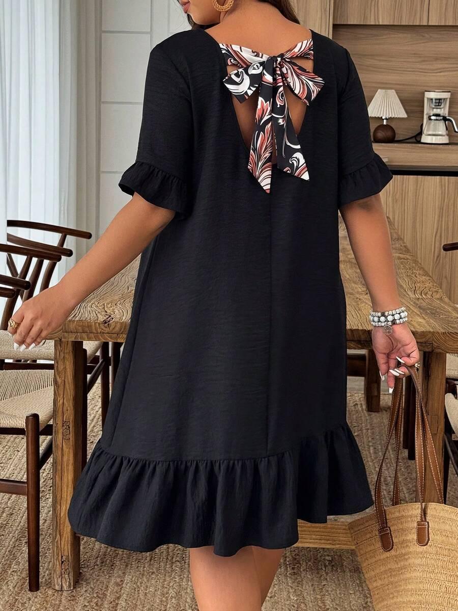SHEIN CZARNA SUKIENKA KRÓTKI RĘKAW S06__XXL
