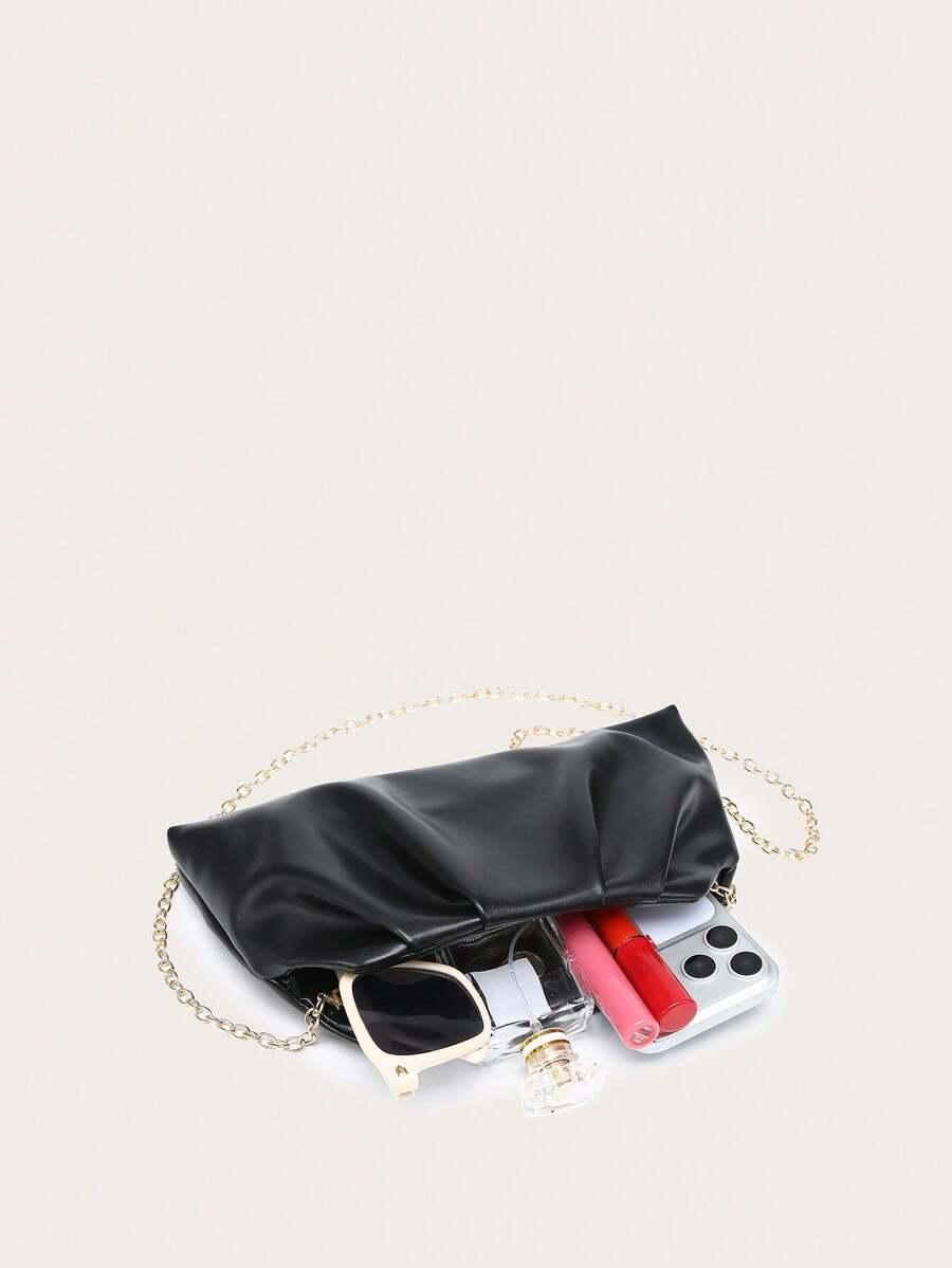 SHEIN CZARNA TOREBKA IMITACJA SKÓRY S07__15X26,5CM