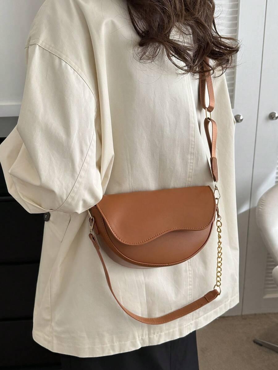 SHEIN BRĄZOWA TOREBKA NA RAMIĘ S07__22X8,5X15,5
