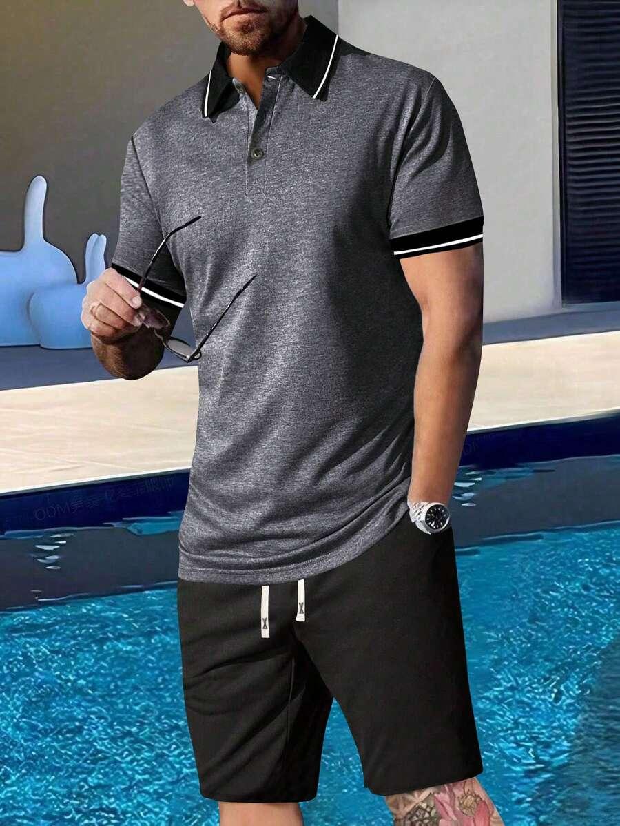 SHEIN SZARA KOSZULKA POLO KRÓTKI RĘKAW S09__L