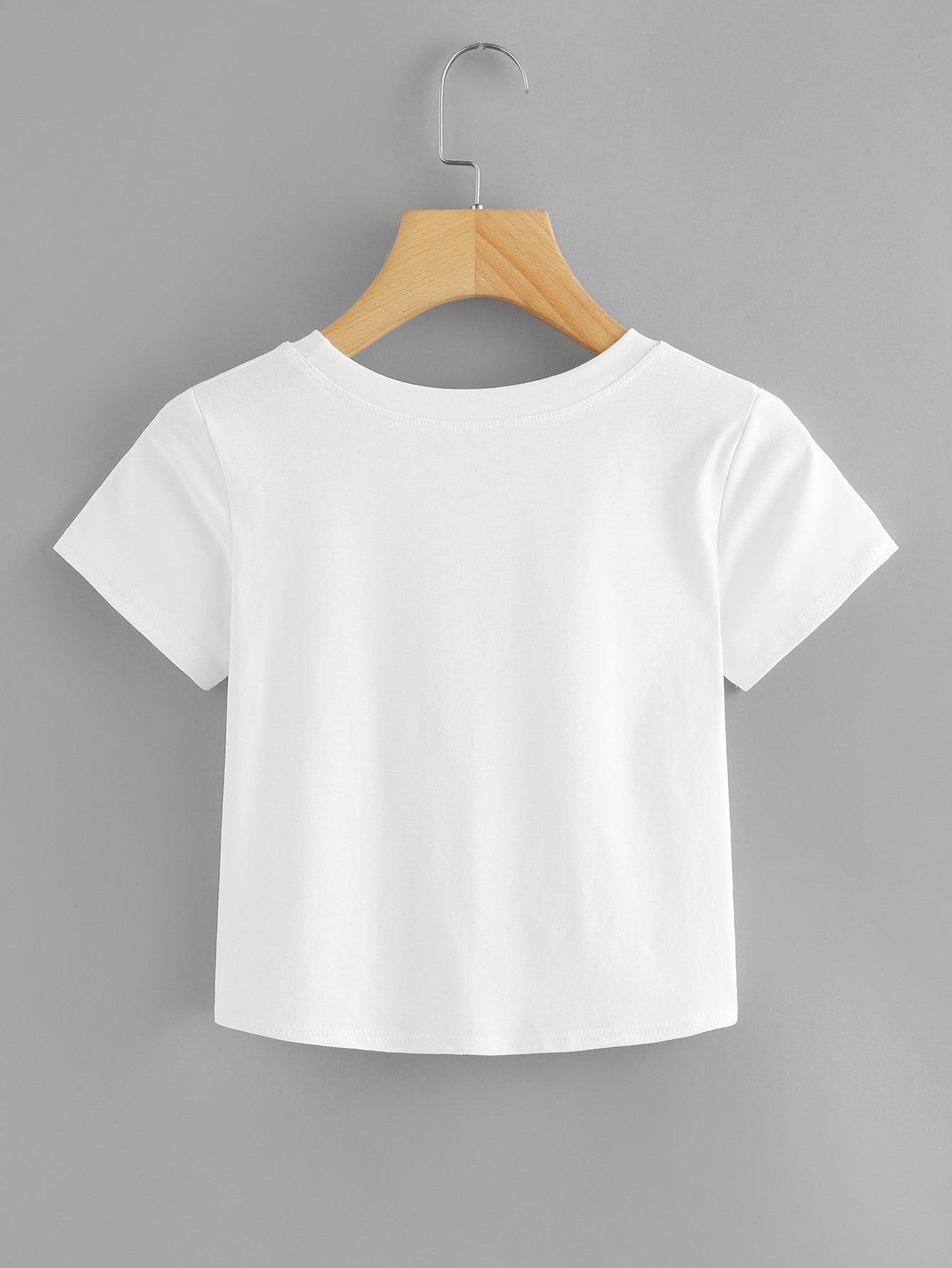 SHEIN BIAŁA BLUZKA KRÓTKI RĘKAW S06__L