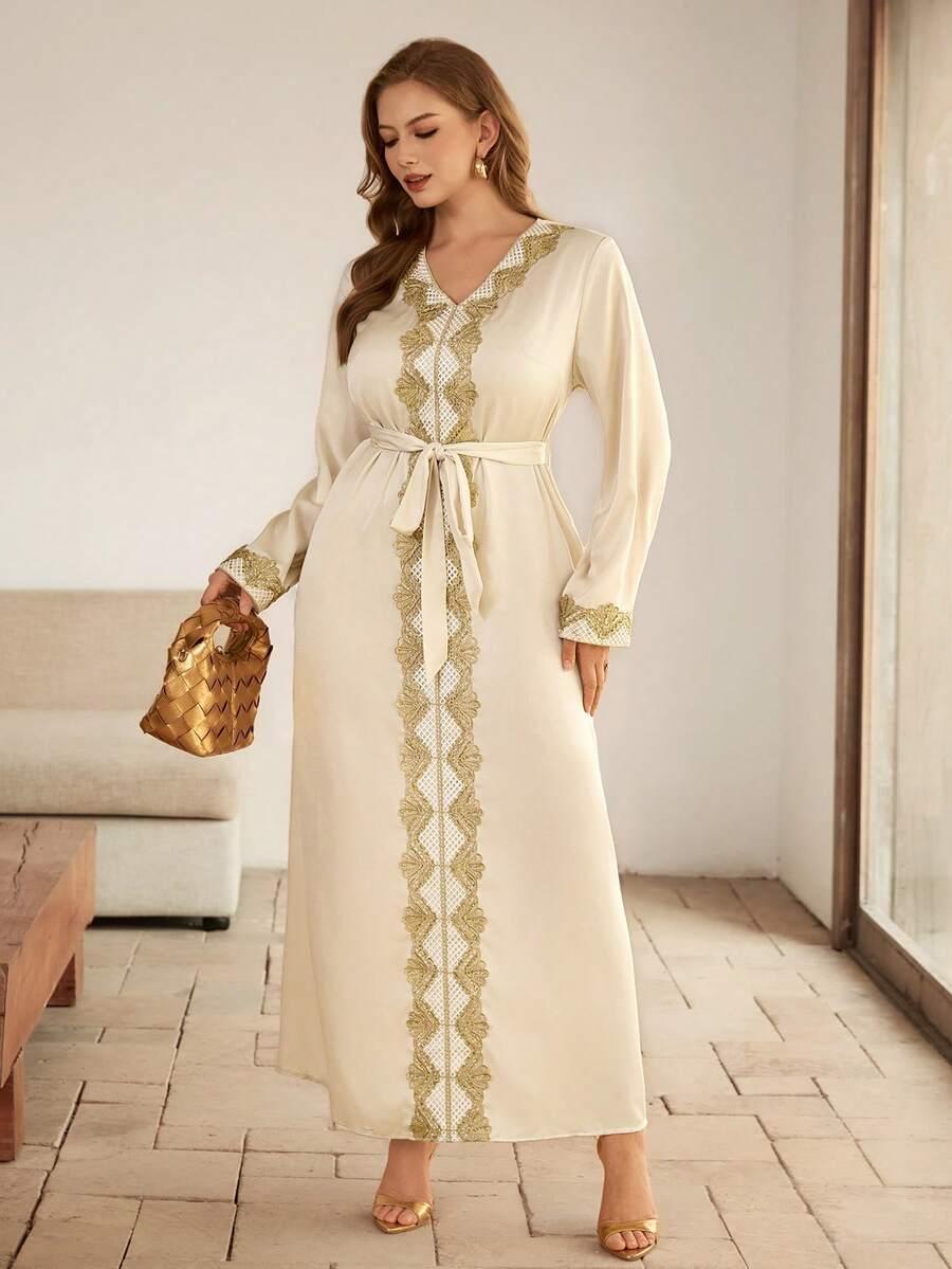 SHEIN BEŻOWA MAXI SUKIENKA S06__48